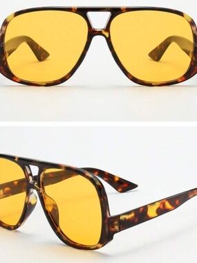 Tortoiseshell Frame Amber Lens Womens And MENS UNISEX Sunglasses